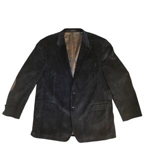 Lauren Ralph Lauren Men's Black Corduroy Blazer Jacket Paisley Lining 48XL